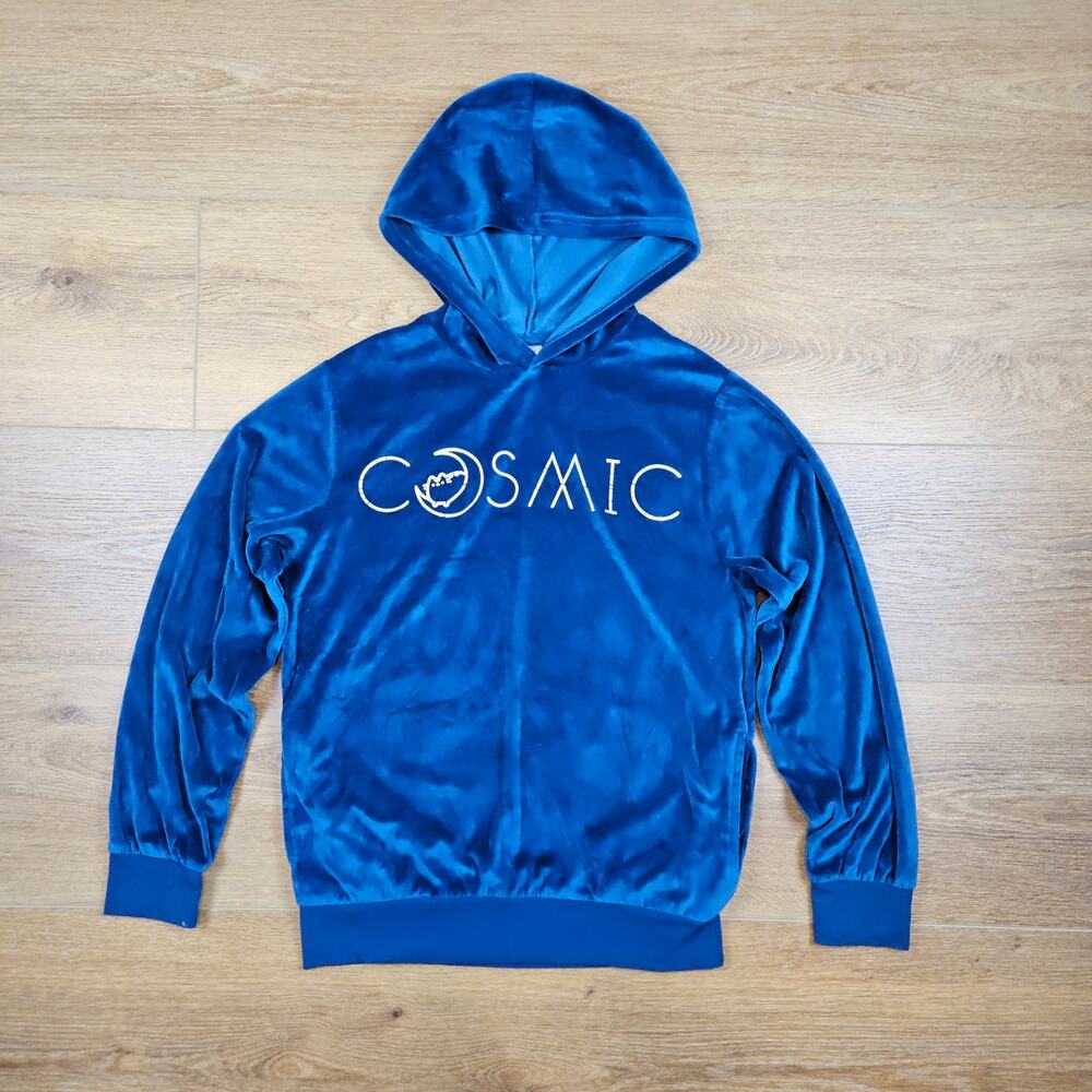 Pusheen Box Fall 2020 Cosmic Blue Velour Hoodie Sweatshirt XS CultureFly Moon